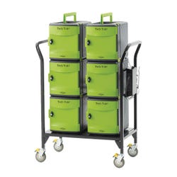 Image for Copernicus Tech Tub2 Modular Cart, Holds 32 devices, Black and Green from School Specialty
