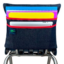 Image for Aussie Pouch Chair Pocket with Double Pocket Design, Large, 17 Inches, Red Trim from School Specialty