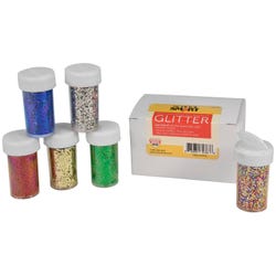 Image for School Smart Craft Glitter, 3/4 Ounces, Assorted Colors, Pack of 6 from School Specialty