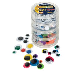 Image for Creativity Street Wiggle Eye with Stacking Storage Container, Assorted Size, Multiple Color, Pack of 400 from School Specialty