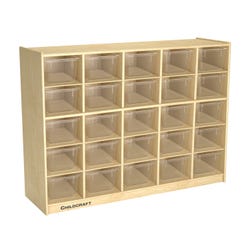 Image for Childcraft Mobile Cubby with 25 Clear Trays, 47-3/4 x 14-1/4 x 36 Inches from School Specialty