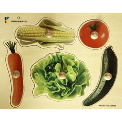 Image for Edushape Large Knob Puzzle, Vegetables Theme, 5 Pieces from School Specialty