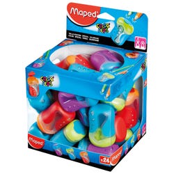 Maped Color'Peps 2-Hole Colored Pencil Sharpener, Assorted Colors, Pack of 24, Item Number 2005016