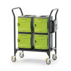 Image for Copernicus Tech Tub2 Modular Cart, Holds 24 Devices, Black and Green from School Specialty
