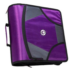 Case·it Zipper Binder with 5 Tab Files, D-Ring, 4 Inches, Deep Purple 1590360