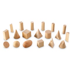 Image for Learning Resources Hardwood Geometric Solids, Set of 19 from School Specialty