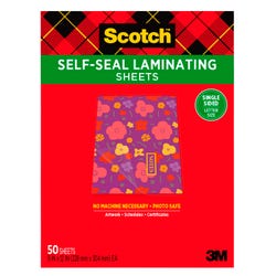 Image for Scotch Single-Sided Laminating Sheet, 9 x 12 Inches, Clear, Pack of 50 from School Specialty