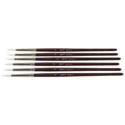Sax Optimum White Synthetic Taklon Paint Brushes, Round, Size 4, Pack of 6, Item Number 1567618
