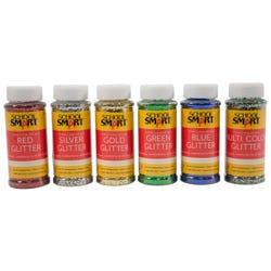 Image for School Smart Craft Glitter, 4 Ounces, Assorted Colors, Pack of 6 from School Specialty