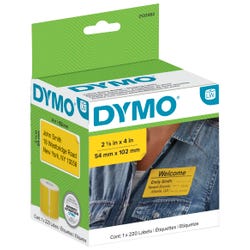 Image for DYMO LabelWriter Name Badge Labels, 2-1/8 x 4 Inches, Yellow, 1 Roll of 220 Labels from School Specialty