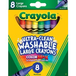 Image for Crayola Ultra Clean Washable Color Max Crayons, Large Size, Set of 8 from School Specialty