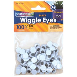 Creativity Street Round Wiggle Eye, 10 mm, Black on White, Pack of 100, Item Number 085846