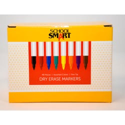 Image for School Smart Dry Erase Pen Style Markers, Fine Tip, Assorted Colors, Pack of 48 from School Specialty