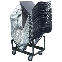 Image for National Public Seating 8500 Series 40 High Density Stack Chairs In Black With Dolly from School Specialty