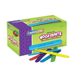Image for Creativity Street Jumbo Wood Craft Sticks, Assorted Colors, Pack of 500 from School Specialty