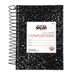 School Smart Spiral Mini Composition Notebook, Wide Ruled, 5-1/2 x 4 Inches, 200 Sheets 086766