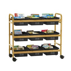 Image for Copernicus Bamboo Book Browser Cart with 100% Recycled Tubs, 41 x 16 x 37-1/2 Inches from School Specialty