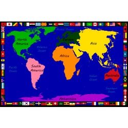 Image for Childcraft Geography World Map Educational Carpet, 6 x 9 Feet from School Specialty