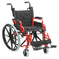 Image for Inspired by Drive Wallaby Pediatric Folding Wheelchair, 12 Inches, Firetruck Red from School Specialty