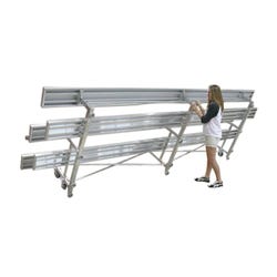 Image for National Recreation Systems Tip N Roll 3 Row Standard Bleachers, 9 Feet from School Specialty