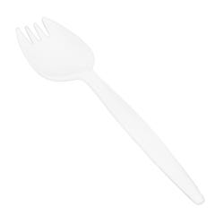 Image for Crystalware Spork, Medium Weight , White, Plastic, Case of 1000 from School Specialty