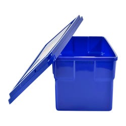Image for School Smart Storage Bin with Lid, 11 x 16 x 6 Inches, Blue from School Specialty