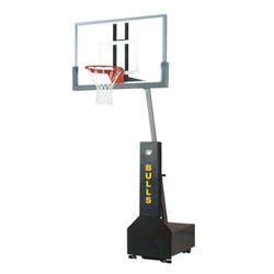Image for Bison Club Court Portable Basketball System, 54 x 36 Inch Backboard, Tempered Glass Backboard, Black Padding from School Specialty