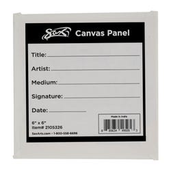 Sax Genuine Canvas Panel, 6 x 6 Inches, White, Item Number 2105326