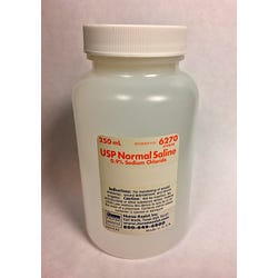 Image for Saline 0.9%, Sterile, 250 mL, Case of 24 from School Specialty