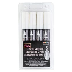 Marvy Bistro Chalk Marker Broad Tip, White, Pack of 4 2132104