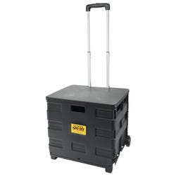 School Smart Folding Storage Cart, Large, 16-1/4 W x 13 L x 13-1/2 H Inches, Black, Item Number 086296
