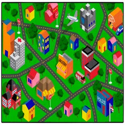 Image for Childcraft ABC Furnishings Zoom Around Town Carpet, Primary from School Specialty