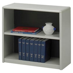 Safco ValueMate Bookcase, 2 Shelves, 31-3/4 x 13-1/2 x 28 Inches, Metal, Gray, Item Number 1067325