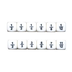 Achieve It! Fraction Dice, White, Set of 4, Item Number 2105035