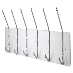 Image for Safco Wall Rack, 6 Coat Hook, Chrome-Plate Double Steel, 36 x 3-3/4 x 7 Inches from School Specialty