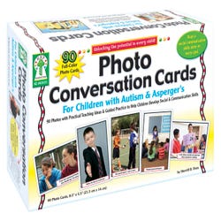 Image for Carson Dellosa Photo Conversation Cards for Children with Autism and Asperger's, Set of 90 from School Specialty