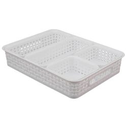 Image for Advantus Plastic Weave Bins, White, Pack of 5 from School Specialty