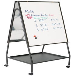 Image for MooreCo Wheasel Mobile Easel, Melamine Markerboard, 28-3/4 x 27 x 59-1/2 to 65 Inches from School Specialty