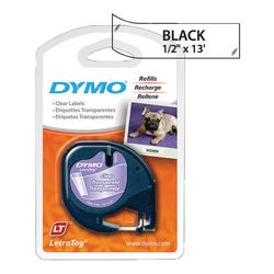 Image for Dymo LetraTag Label Tape, 1/2 Inch x 13 Feet, Plastic, Clear from School Specialty