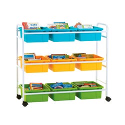 Image for Copernicus Book Browser Cart with Vibrant Cool Tubs, 40-1/2 x 15-3/4 x 36-1/2 Inches from School Specialty