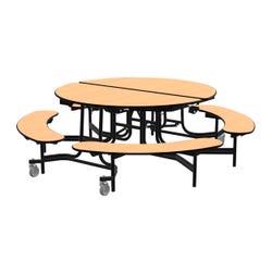 Classroom Select Mobile Table with Benches, Round, 60 Inches Item Number 4001244