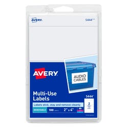 Image for Avery Removable ID Labels, 2 x 4 Inches, Pack of 100 from School Specialty