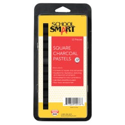School Smart Square Compressed Charcoal Sticks, Black, Pack of 12 067255