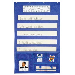 Image for School Smart Sentence Strip Pocket Chart with Card Storage, 44-1/2 x 28 Inches from School Specialty