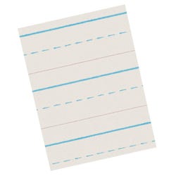 School Smart Red & Blue Newsprint Paper, 1/2 Inch Long Way Ruled, 11 x 8-1/2 Inches, 500 Sheets 085313