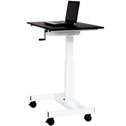 Image for Luxor 40 Inch Stand Up Desk, Crank Height Adjustable, 30 to 45-1/4 Inches, Black Top with White Frame from School Specialty