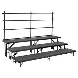 Image for National Public Seating Back Guardrail for 18 x 24 Straight Riser, Black from School Specialty