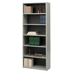 Safco ValueMate Bookcase, 6 Shelves, 31-3/4 x 13-1/2 x 80 Inches, Gray, Item Number 1067341