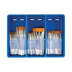 Royal & Langnickel Clear Choice Classroom Brush Set, Assorted Sizes, Set of 72 Brushes and 1 Drying Tray Item Number 1289611