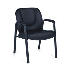 Image for Offices To Go Luxhide Guest Chair, 24-1/2 x 27 x 33-1/2 Inches, Leather, Black from School Specialty